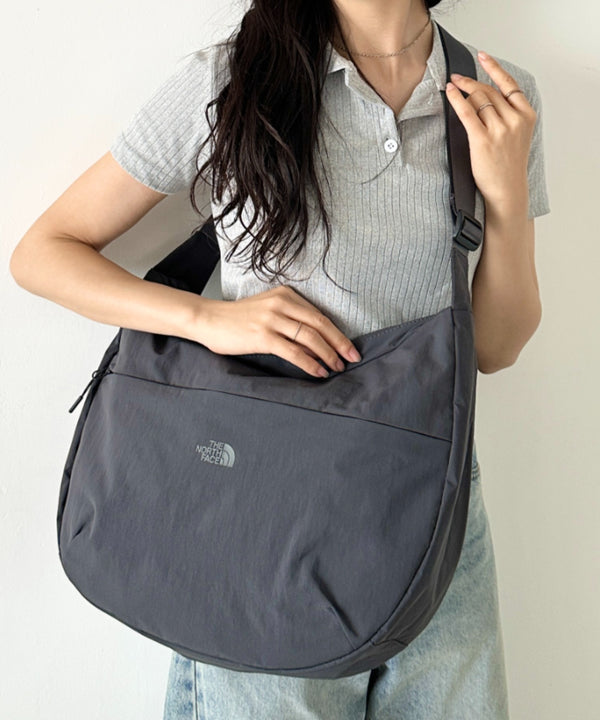 【】THE NORTH FACE(ザ・ノースフェイス)/2WAY ロゴプリント ショルダーバッグ ホーボーバッグ/LINDEN HOBO CROSSBODY | IM1262023 | チャコールグレー
