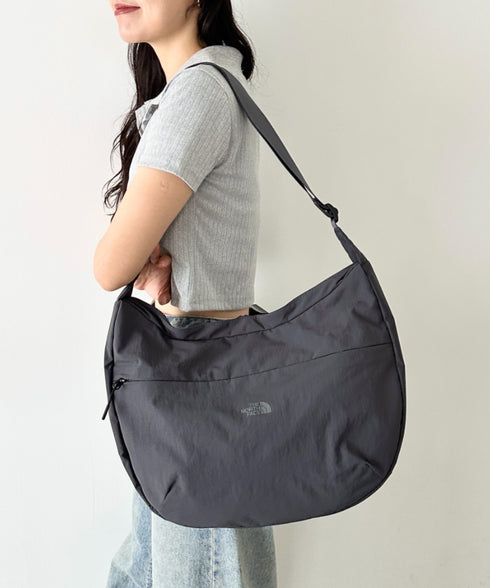 【】THE NORTH FACE(ザ・ノースフェイス)/2WAY ロゴプリント ショルダーバッグ ホーボーバッグ/LINDEN HOBO CROSSBODY | IM1262023 | チャコールグレー