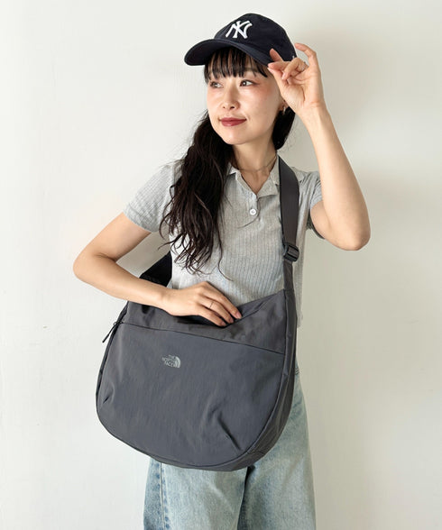 【】THE NORTH FACE(ザ・ノースフェイス)/2WAY ロゴプリント ショルダーバッグ ホーボーバッグ/LINDEN HOBO CROSSBODY | IM1262023 | チャコールグレー