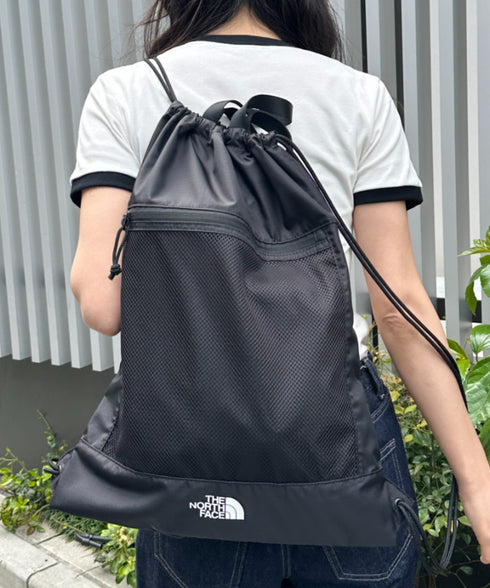 【】THE NORTH FACE(ザ・ノースフェイス)/ナップサック サブバッグ メッシュ シューズバッグ ロゴプリント/STANDARD MULTI BAG | IM1262025 | ブラック