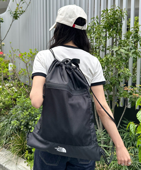 【】THE NORTH FACE(ザ・ノースフェイス)/ナップサック サブバッグ メッシュ シューズバッグ ロゴプリント/STANDARD MULTI BAG | IM1262025 | ブラック