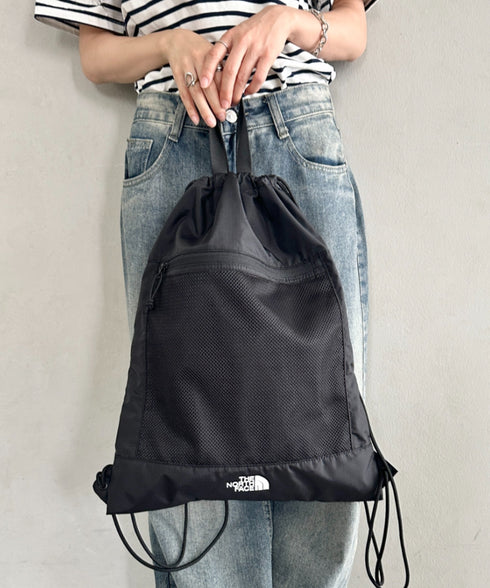 【】THE NORTH FACE(ザ・ノースフェイス)/ナップサック サブバッグ メッシュ シューズバッグ ロゴプリント/STANDARD MULTI BAG | IM1262025 | ブラック