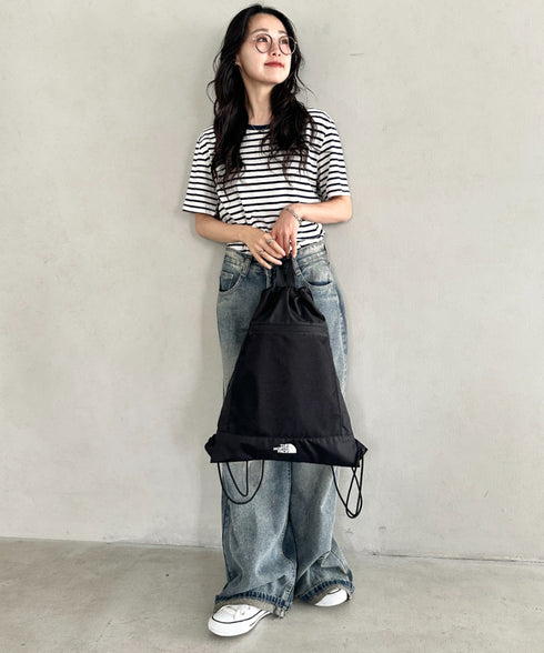 【】THE NORTH FACE(ザ・ノースフェイス)/ナップサック サブバッグ メッシュ シューズバッグ ロゴプリント/STANDARD MULTI BAG | IM1262025 | ブラック