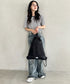 【】THE NORTH FACE(ザ・ノースフェイス)/ナップサック サブバッグ メッシュ シューズバッグ ロゴプリント/STANDARD MULTI BAG | IM1262025 | ブラック