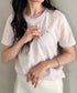 POLOCHAMPS(ポロチャンプス)/ ワンポイント刺繍 クルーネック半袖Tシャツ ボーダー/刺繍Tシャツ | IM2262028 | パープル