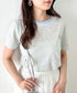 POLOCHAMPS(ポロチャンプス)/ ワンポイント刺繍 クルーネック半袖Tシャツ ボーダー/刺繍Tシャツ | IM2262028 | サックスブルー