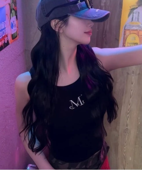 MUCENT(ムセント)/バック ディティール スリーブレス アメスリ タンクトップ/BACK DETAIL SIGNATURE SLEEVELESS | AT2262042 | ブラック