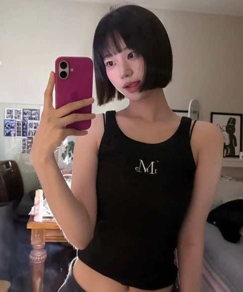 MUCENT(ムセント)/バック ディティール スリーブレス アメスリ タンクトップ/BACK DETAIL SIGNATURE SLEEVELESS | AT2262042 | ブラック