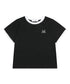 MUCENT(ムセント)/バックロゴ 配色 リングカラー クロップド 半袖 Tシャツ/RINGER HALF T | AT2262043 | ブラック