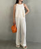 スタイルアップ効果も◎ティアードクロップドトップス×イージーパンツSET 楽々セットアップ | MD2262016 | アイボリー