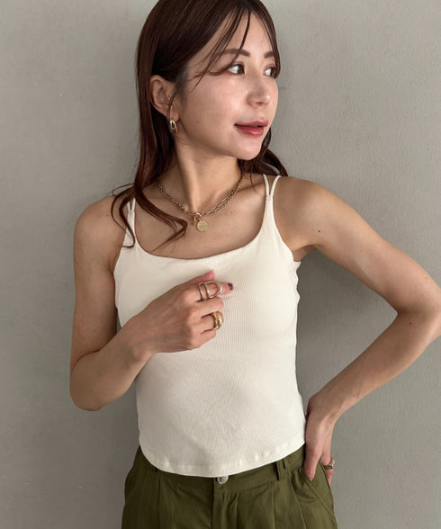 カップ付きスパゲッティストラップキャミソール | MD2262037 | アイボリー