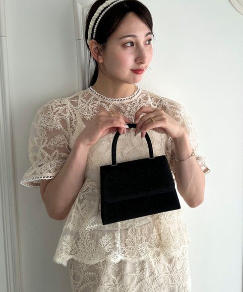 2WAYスクエアハンドバッグ ショルダーバッグ パーティーバッグ結婚式 オケージョン パーティー お呼ばれ | MD1265083 | ブラック