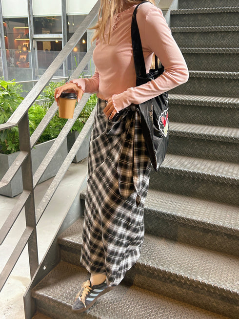 巻きスカート風チェックスカート | SL2243625 | ブラック