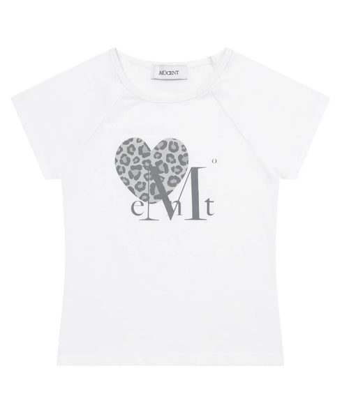 MUCENT(ムセント)/レオパード ヒョウ柄 ハート ハーフ クロップド Tシャツ トップス/SIERRA LEOPARD HEART HALF T UNISEX | AT2262062 | ホワイト系その他