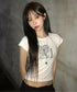 MUCENT(ムセント)/レオパード ヒョウ柄 ハート ハーフ クロップド Tシャツ トップス/SIERRA LEOPARD HEART HALF T UNISEX | AT2262062 | ホワイト系その他