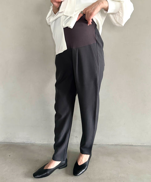 【マタニティ】お腹楽々のびのびマタニティテーパードパンツ 美シルエット | MD2265098 | チャコールグレー
