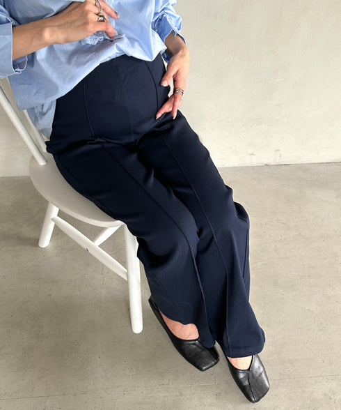 【マタニティ】のびのびセンターラインフレアマタニティパンツ | MD2265099 | ネイビー