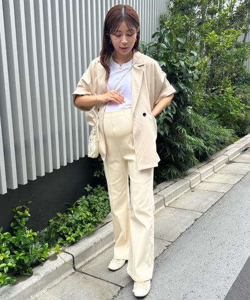 【マタニティ】のびのびセンターラインフレアマタニティパンツ | MD2265099 | アイボリー