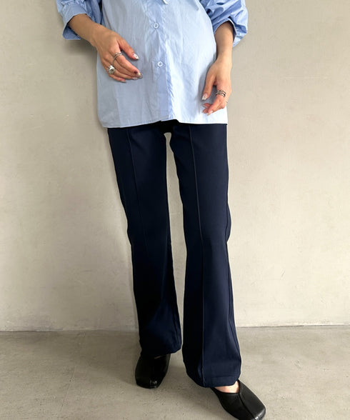 【マタニティ】のびのびセンターラインフレアマタニティパンツ | MD2265099 | ネイビー