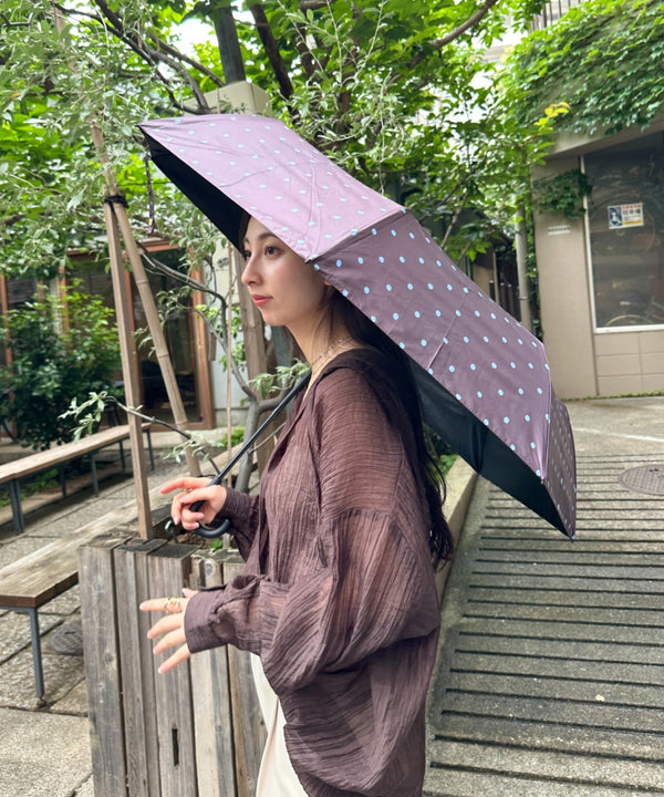 7色展開【晴雨兼用】ドット折り畳み傘 | MD6262045 | ダークブラウン