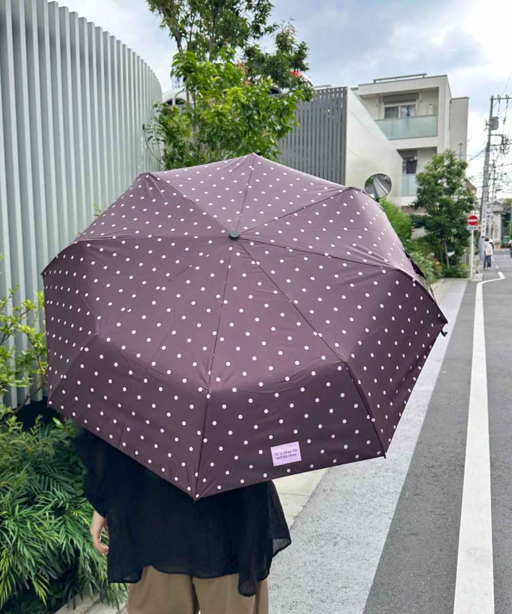 7色展開【晴雨兼用】ドット折り畳み傘 | MD6262045 | ブラウン