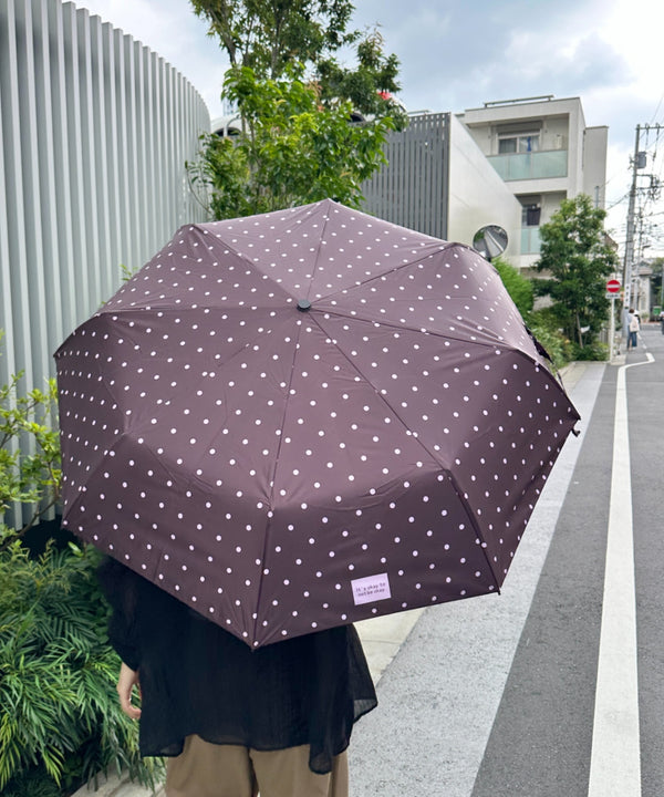 7色展開【晴雨兼用】ドット折り畳み傘 | MD6262045 | ブラウン