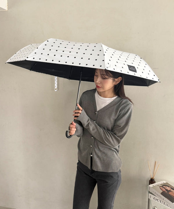 7色展開【晴雨兼用】ドット折り畳み傘 | MD6262045 | ホワイト