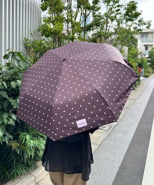 7色展開【晴雨兼用】ドット折り畳み傘 | MD6262045 | ブラウン