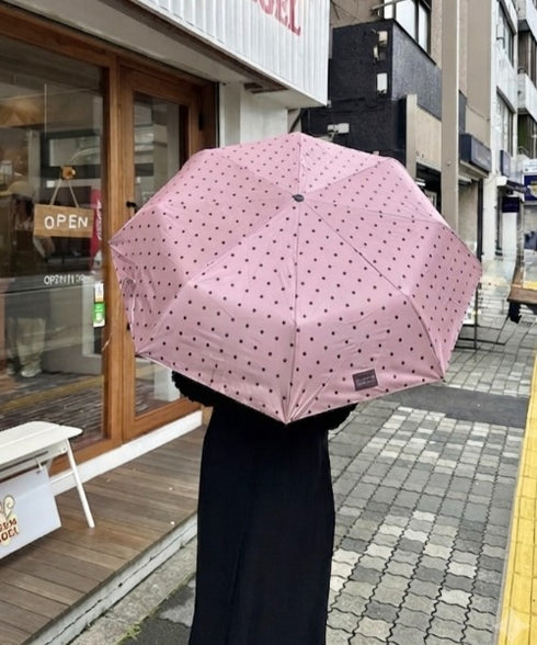 7色展開【晴雨兼用】ドット折り畳み傘 | MD6262045 | ピンク