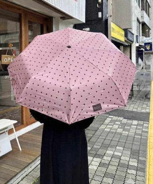 7色展開【晴雨兼用】ドット折り畳み傘 | MD6262045 | ピンク