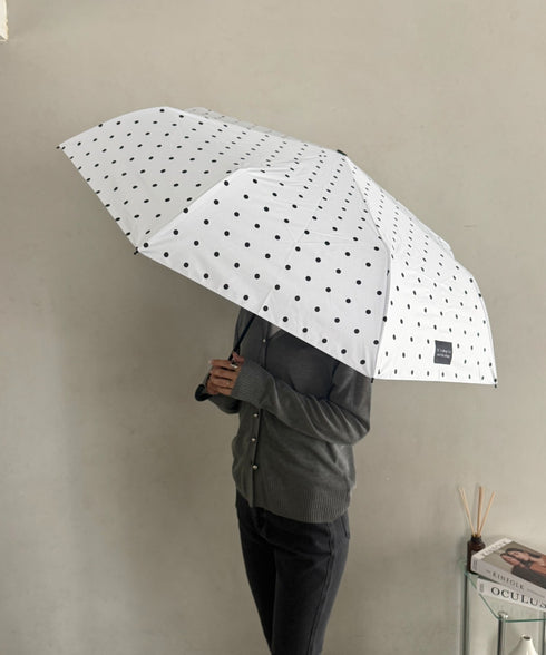 7色展開【晴雨兼用】ドット折り畳み傘 | MD6262045 | ホワイト
