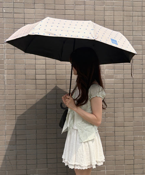 7色展開【晴雨兼用】ドット折り畳み傘 | MD6262045 | ベージュ
