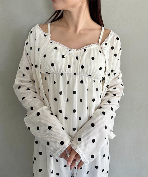 【3点SET】アソートルームウェア パジャマ カップ付きキャミ/ ロングパンツ/前開きトップス | MD2265100 | ホワイト