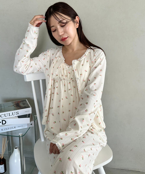 【3点SET】アソートルームウェア パジャマ カップ付きキャミ/ ロングパンツ/前開きトップス | MD2265100 | ホワイト系その他4