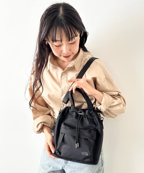 【】THE NORTH FACE(ザ・ノースフェイス)/2WAY ショルダーバッグ ロゴプリント トラベルバケットバッグ/TRAVEL BUCKET BAG | IM1262070 | ブラック