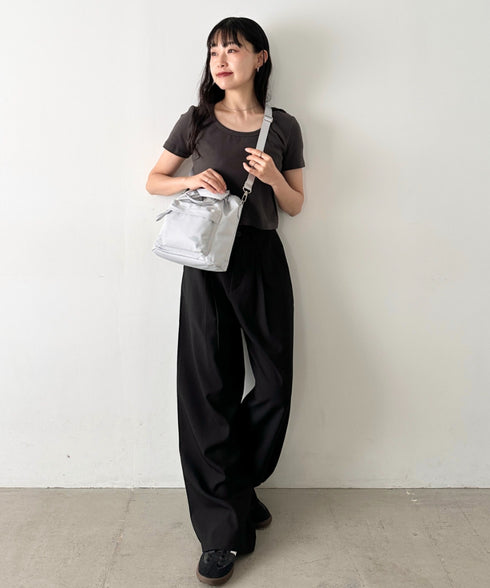 【】THE NORTH FACE(ザ・ノースフェイス)/2WAY ショルダーバッグ ロゴプリント トラベルバケットバッグ/TRAVEL BUCKET BAG | IM1262070 | ライトグレー