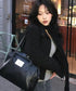 MUCENT(ムセント)/軽量 A4収納可 ロゴパッチ ショルダー トートバッグ/TIVE LEATHER SHOULDER BAG UNISEX | AT1262071 | ブラック