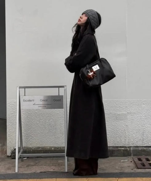 MUCENT(ムセント)/軽量 A4収納可 ロゴパッチ ショルダー トートバッグ/TIVE LEATHER SHOULDER BAG UNISEX | AT1262071 | ブラック