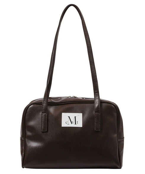 MUCENT(ムセント)/軽量 A4収納可 ロゴパッチ ショルダー トートバッグ/TIVE LEATHER SHOULDER BAG UNISEX | AT1262071 | ブラウン
