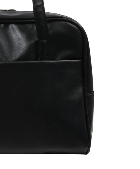 MUCENT(ムセント)/軽量 A4収納可 ロゴパッチ ショルダー トートバッグ/TIVE LEATHER SHOULDER BAG UNISEX | AT1262071 | ブラック