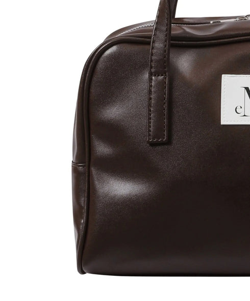 MUCENT(ムセント)/軽量 A4収納可 ロゴパッチ ショルダー トートバッグ/TIVE LEATHER SHOULDER BAG UNISEX | AT1262071 | ブラウン
