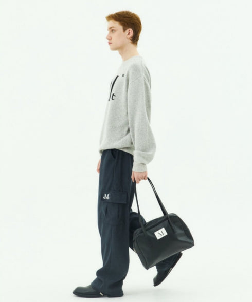 MUCENT(ムセント)/軽量 A4収納可 ロゴパッチ ショルダー トートバッグ/TIVE LEATHER SHOULDER BAG UNISEX | AT1262071 | ブラック