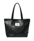 MUCENT(ムセント)/軽量 A4サイズ収納可 ロゴパッチ サイド ジッパー ショルダー トート バッグ/RIENNE SIDE ZIPPER LEATHER SHOULDER BAG | AT1262072 | ブラック