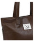MUCENT(ムセント)/軽量 A4サイズ収納可 ロゴパッチ サイド ジッパー ショルダー トート バッグ/RIENNE SIDE ZIPPER LEATHER SHOULDER BAG | AT1262072 | ブラウン