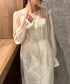 ジャガードシアースリーブロングドレス ロングワンピース パーティードレス 結婚式 お呼ばれ オケージョンドレス | MD2265115 | アイボリー