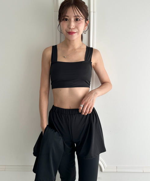 水着5点セットタンキニ上下レギンス長袖トップスショートパンツ 大人水着 UVカット セパレートトレーニングウェア 水陸両用 | MD2262053 | ブラック