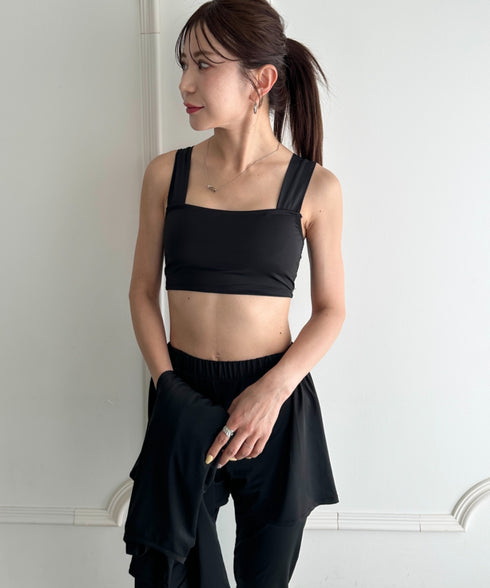 水着5点セットタンキニ上下レギンス長袖トップスショートパンツ 大人水着 UVカット セパレートトレーニングウェア 水陸両用 | MD2262053 | ブラック