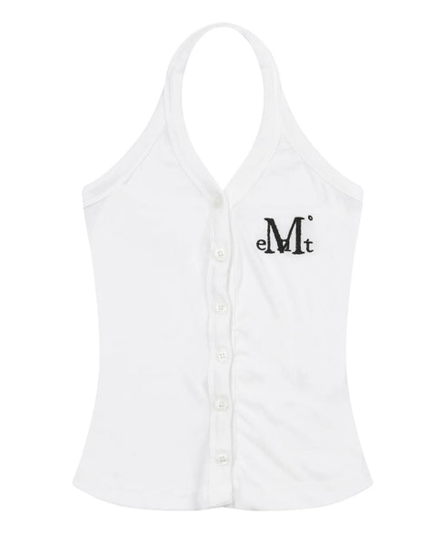 MUCENT(ムセント)/ホルターネック スリーブレス クロップ タンクトップ/MERA HALTER NECK CROP SLEEVELESS | AT2262078 | ホワイト