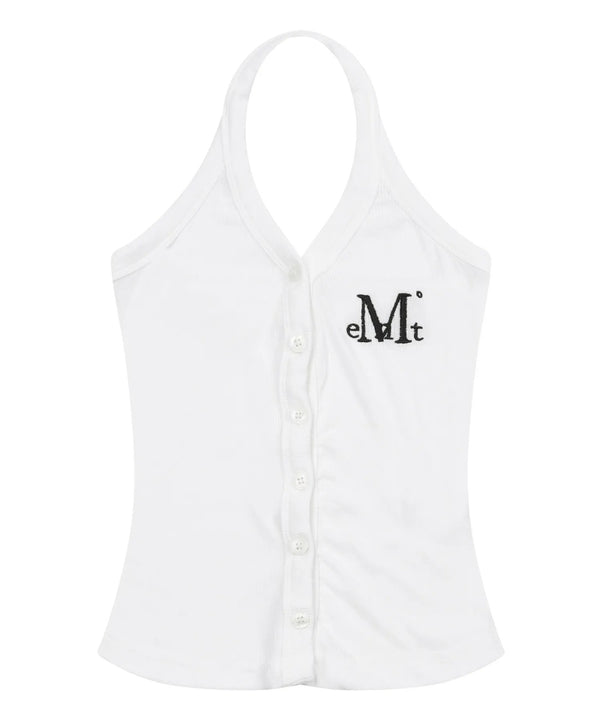 MUCENT(ムセント)/ホルターネック スリーブレス クロップ タンクトップ/MERA HALTER NECK CROP SLEEVELESS | AT2262078 | ホワイト