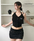 MUCENT(ムセント)/ホルターネック スリーブレス クロップ タンクトップ/MERA HALTER NECK CROP SLEEVELESS | AT2262078 | ブラック